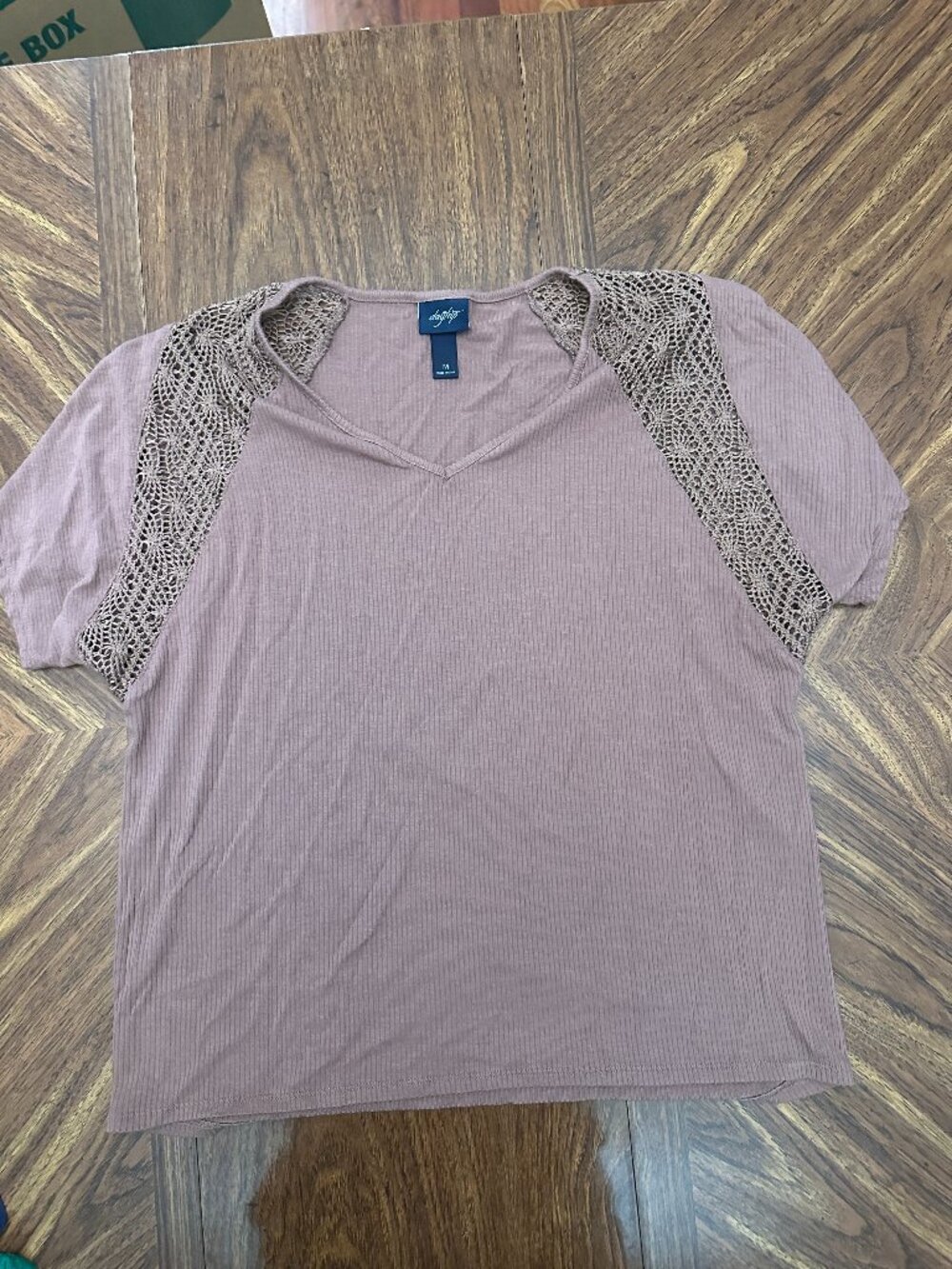 Crochet Cutout Sleeve Rayon Top
